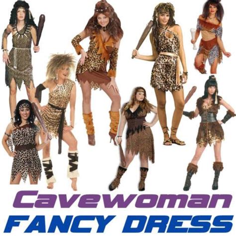 Cavewoman Stoneage Ladies Jungle Cave Girl Fancy Dress Costume Girls Fancy Dresses Cavegirl