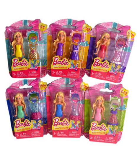 Barbie Multicolour Polymer Mini Doll Set Of 6 Buy Barbie Multicolour