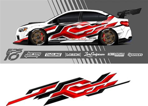 Premium Vector Car Wrap Decal Graphic Design Abstract Stripe Racing