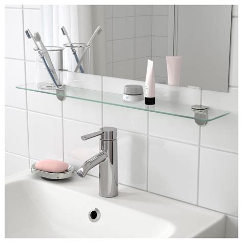 Kalkgrund Glass Shelf 24 5 8x4 3 8 Ikea Glass Shelves In Bathroom Glass Bathroom Shelves