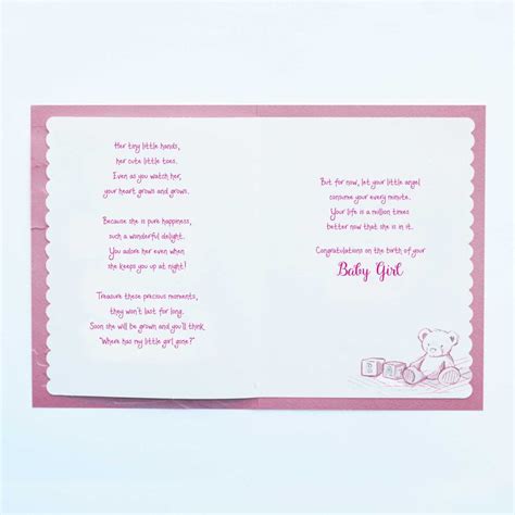 Words Of Warmth Baby Girl Card Garlanna Greeting Cards