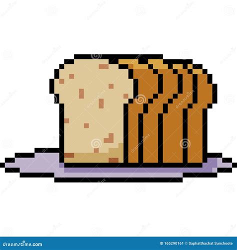 Vector Pixel Art Bread Stock Vector Illustration Of Breakfast 165290161