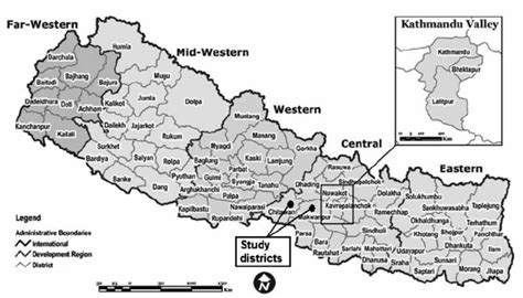 Map Of Nepal Showing Chitwan And Makawanpur Districts Download