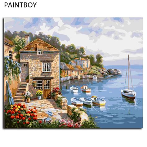 Buy Paintboy Framed Seascape Paint Wall Diy Painting