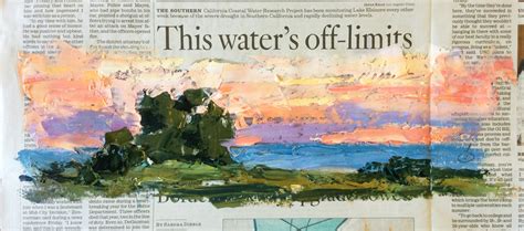 Tom Brown Fine Art Fun Painting On Page Of Newspaper By Tom Brown