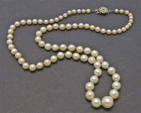 Vintage Pearl Necklace Graduated Lot 1020095 Allbids