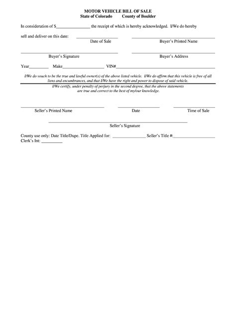 Colorado Atv Bill Of Sale Fill Out And Sign Online Dochub