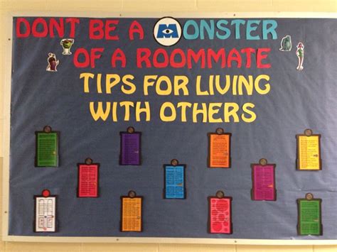 don t be a monster of a roommate used monsters inc characters as door decs ra bulletin