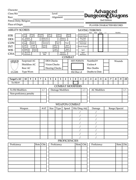 D Modern Form Fillable Character Sheet Printable Forms Free Online