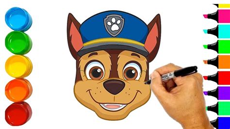 How To Draw Chase From Paw Patrol Cartoon Drawing Chase Face Paw