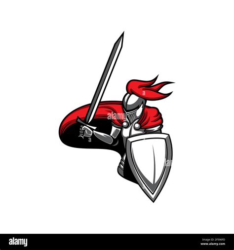 Medieval Knight Heraldic Mascot Vector Icon Stock Vector Image And Art