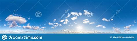 Seamless Hdri Panorama 360 Degrees Angle View Blue Sky With Beautiful