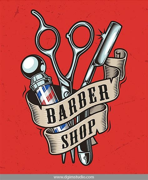 Set Of Retro Barber Shop Logo Men S Grooming Labels Badges Design My