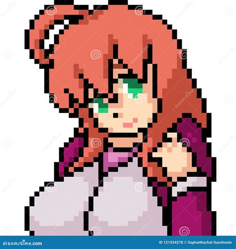 Vector Pixel Art Anime Girl Stock Vector Illustration Of Pixel Cosmetic