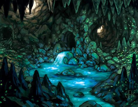 The Luminous Cavern By Alvinhew Seascapes Art Rpg World Forest Art