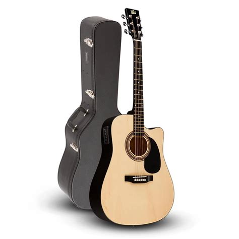 Rogue Ra 090 Dreadnought Cutaway Acoustic Electric Guitar Natural With