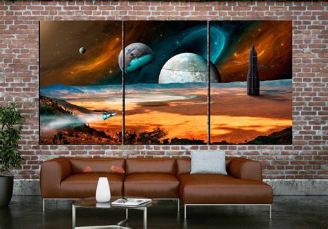 Space Wall Art Canvas Printgalaxy Art Canvasouter Space Artplanet