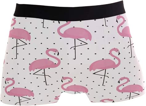Flamingo Bird Polka Dot Sexy Mens Underwear S Boxer Briefs Soft Pants