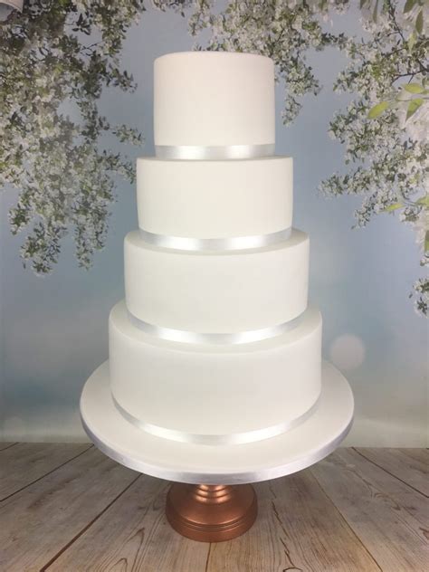 Elegant Minimal White Wedding Cake Mels Amazing Cakes