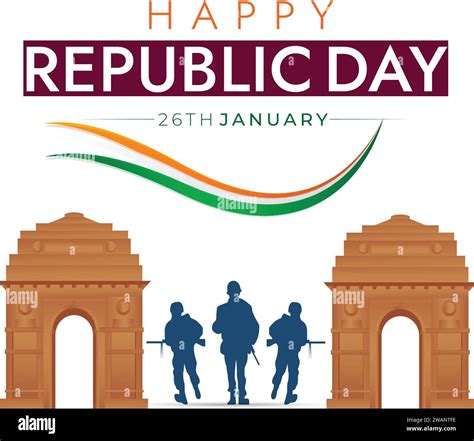 Happy Republic Day Of India Illustration Vector Stock Vector Image