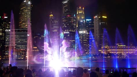 Marina Bay Sands Water Light Show In Singapore Youtube