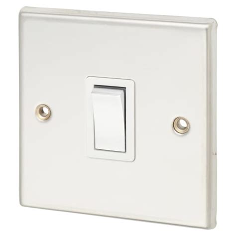 Contactum Signature 20a 1 Gang Double Pole Switch Polished Steel With