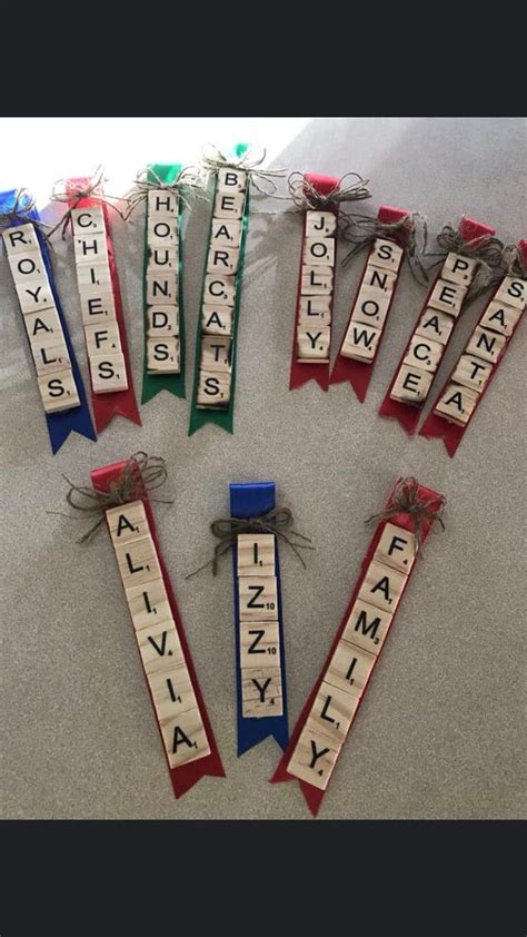 Scrabble Personalized Christmas Ornaments Names Etsy Uk Diy Teacher