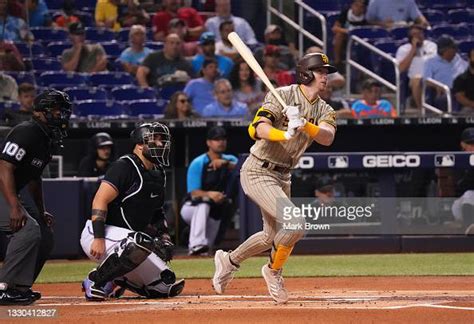 Jake Cronenworth Of The San Diego Padres Bats Against The Miami News