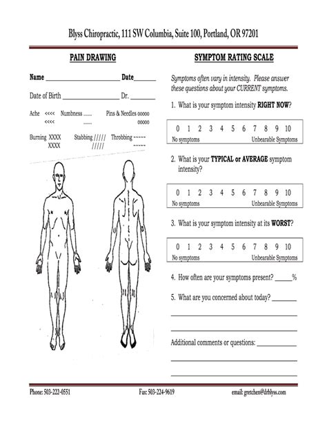 Pain Scale Form Fill Out And Sign Online Dochub