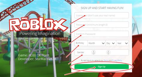 Sign Up Roblox Game Account