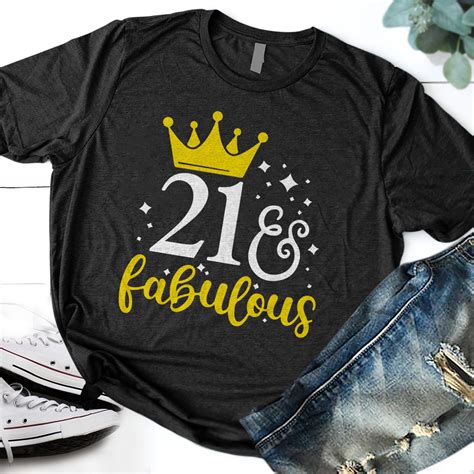 21 And Fabulous 21st Birthday Shirt 21 Years Old Shirt T Etsy