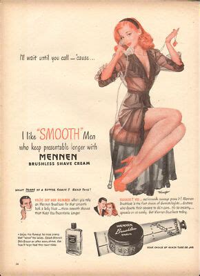 Vintage Ad For Mennen Brushless Shave Cream Sexy Model Art Ebay