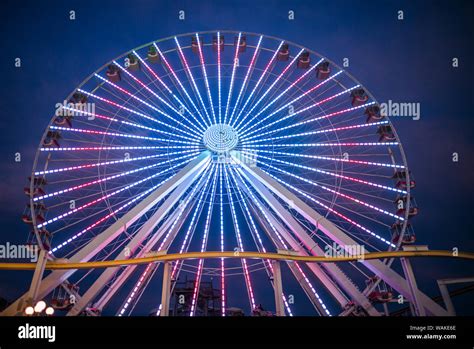 Usa New Jersey Wildwoods Wildwood Boardwalk Ferris Wheel Stock Photo