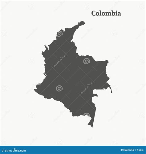 Outline Map Of Colombia Vector Design Template Editable Stroke
