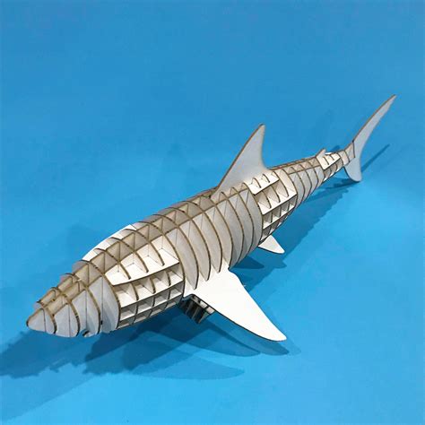 Shark 3d Puzzle Fish Sculpture Cardboard Model Fish Art