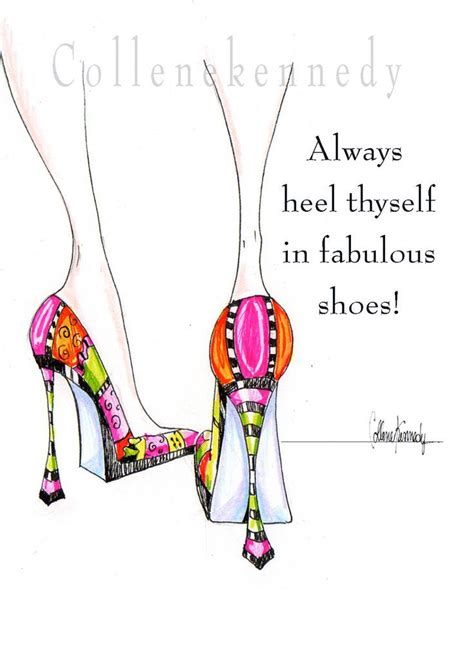 Illustrated High Heel Shoe Print With Funny Shoe Quote Etsy Funny