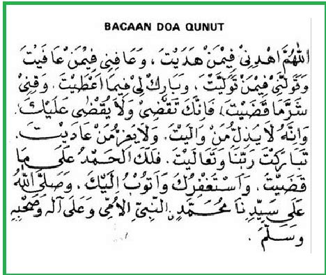 Inilah Bacaan Doa Qunut Pada Sholat Subuh Lengkap Arab Latin Dan