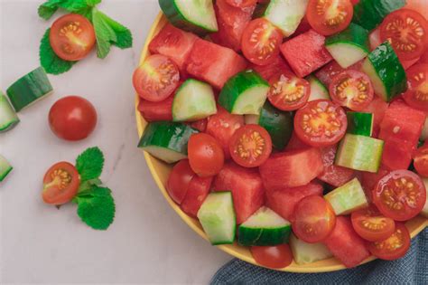 Tomato And Watermelon Salad Recipe Naturefresh Farms