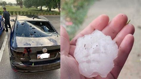 Golf Ball Sized Hail Shatters Car Windows In Florida