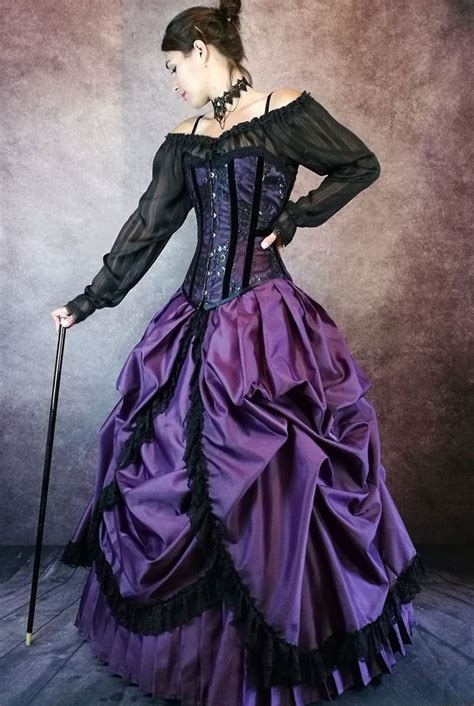 gothic victorian purple bridal ensemble corset wedding dress etsy wedding dresses corset