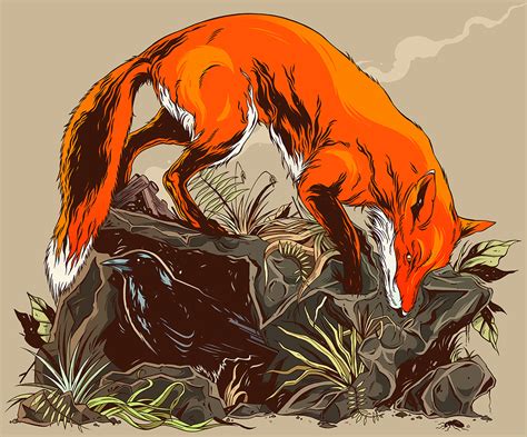 Fox And Crow Wells Illustration