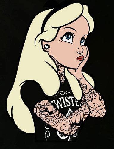 Twisted Alice In Wonderland Rebel Tattoo Tank Top Beserk Australia