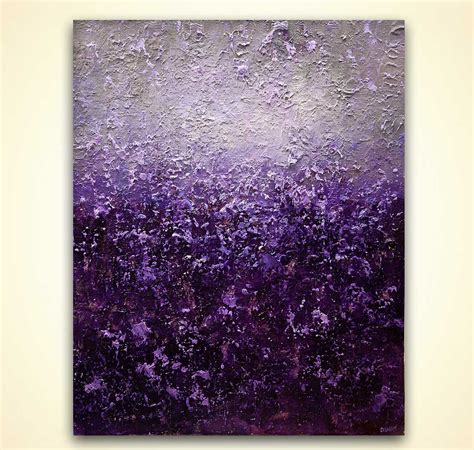 Painting For Sale Purple Gray Abstract Painting Heavy Texture Acrylic Modern Art 8605