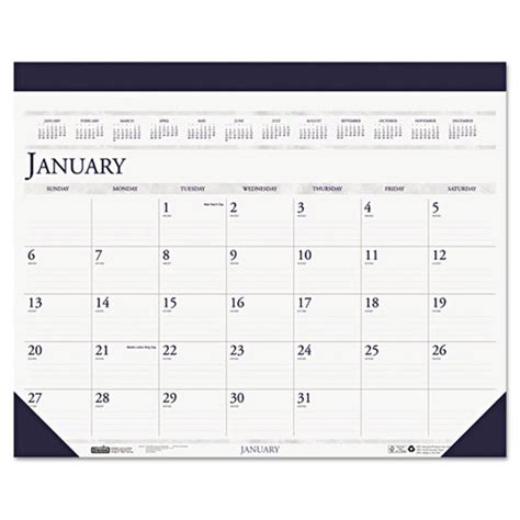 Two Color Monthly Desk Pad Calendar Ultimate Office
