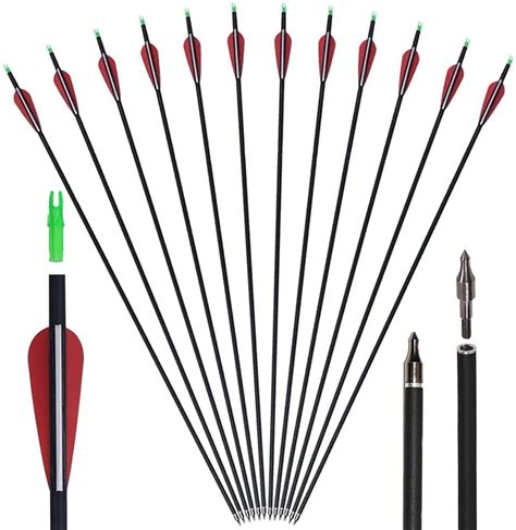 283032 Inches Mixed Carbon Arrows Replaceable Tips Spine 500 Diameter
