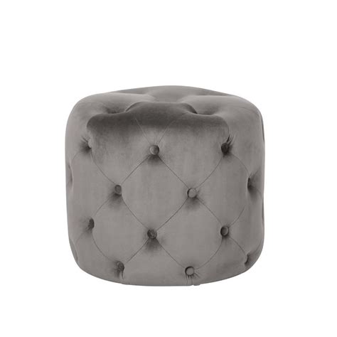 Velvet round pouf 23 stunning colours available (inc gst). Round Pouffe in Tufted Grey Velvet Larry | Maisons du Monde
