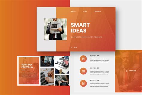 Smart Ideas Powerpoint Template On Yellow Images Creative Store