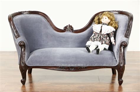I assume this couch to be 100 or more years old! SOLD - Victorian Style Carved Mahogany Vintage Child or ...