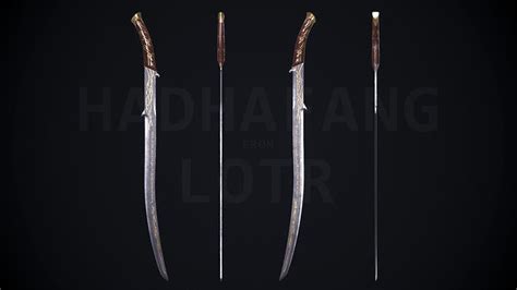 3d Model Hadhafang Sword From The Lord Of The Rings Movie Vr Ar Low