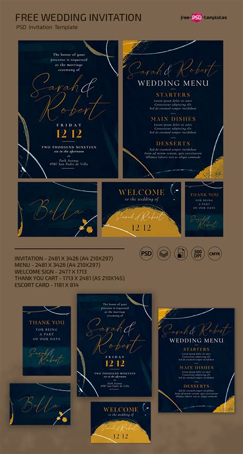 Wedding Invitation Templates Psd